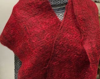 Handmade wet felted scarf