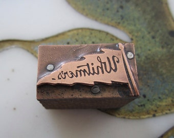 Whitmer's Pennant Logo Vintage Letterpress Printing Block