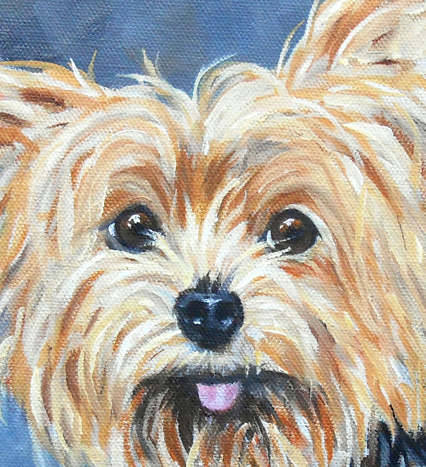yorkie, yorkshire terrier, portrait, painting, artist, oil on canvas