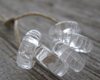 Big Hole Crystal Clear Sliders Lampwork Beads SRA