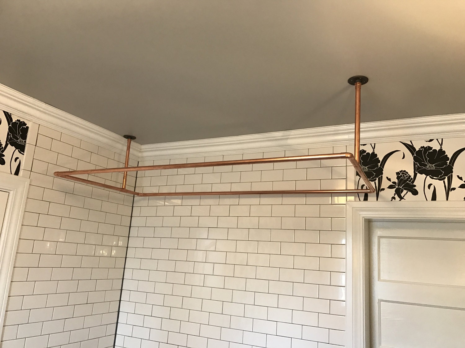 Clawfoot Tub Copper Shower Ring Industrial Custom Tiny House