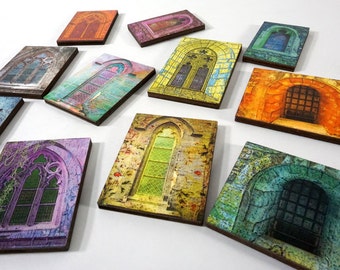 Hot Goth Windows - Collection of 11 Wood Tiles