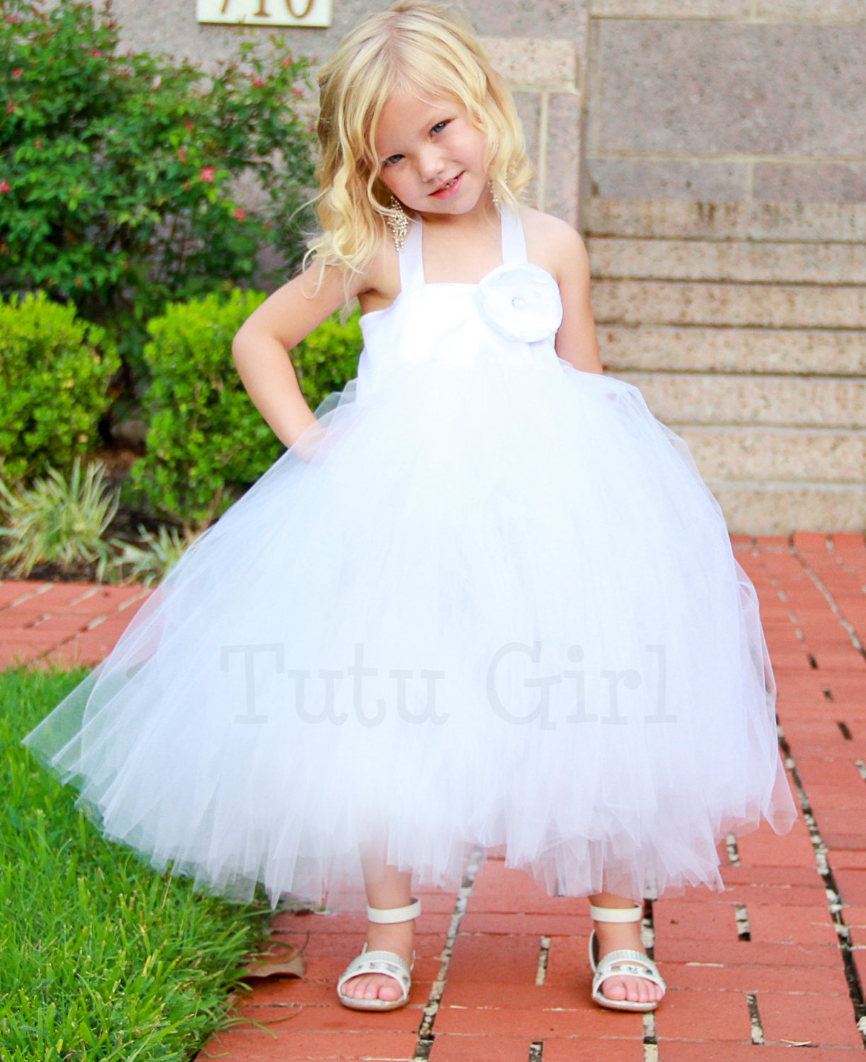White Tutu Flower Girl Dress Ivory Tutu Dress Toddler by TutuGirl