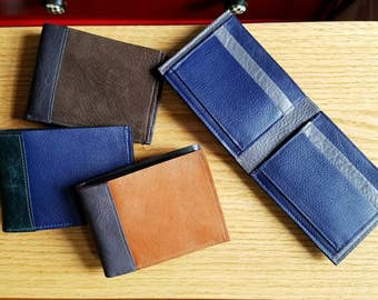 Mens Leather Wallet Personalized, Custom Mens Leather Wallet, Slim Bifold Wallet, Mens Gift - The Frankie Wallet Custom Option