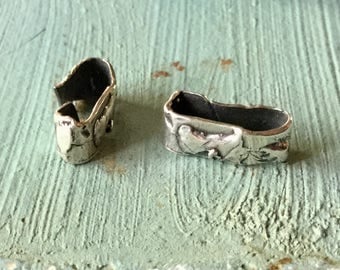 TWo Open Rectangular Links Sterling Silver