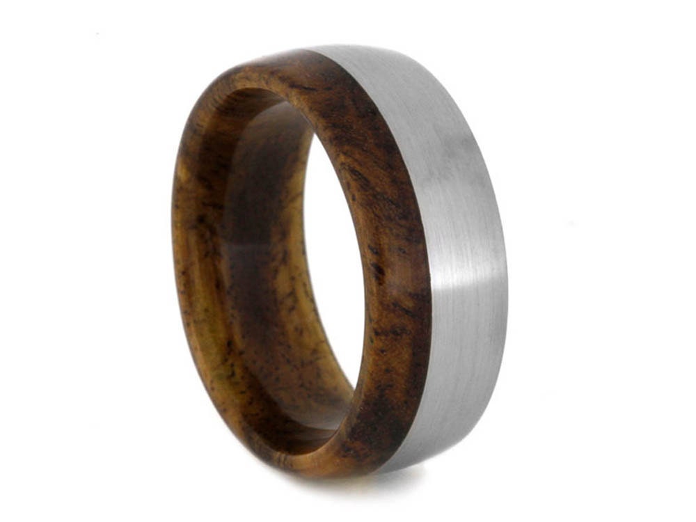  Exotic  Wood Ring  With Sindora Wood Titanium Wedding  Band