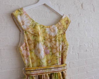 Floral Tea Dress { Yello Gerbera } size 14 / On Sale