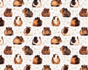Geometric Guinea Pig Animal Fabric - Lots Of Little Guinea Pigs By Micklyn - Animal Cotton Fabric By The Yard With Spoonflower