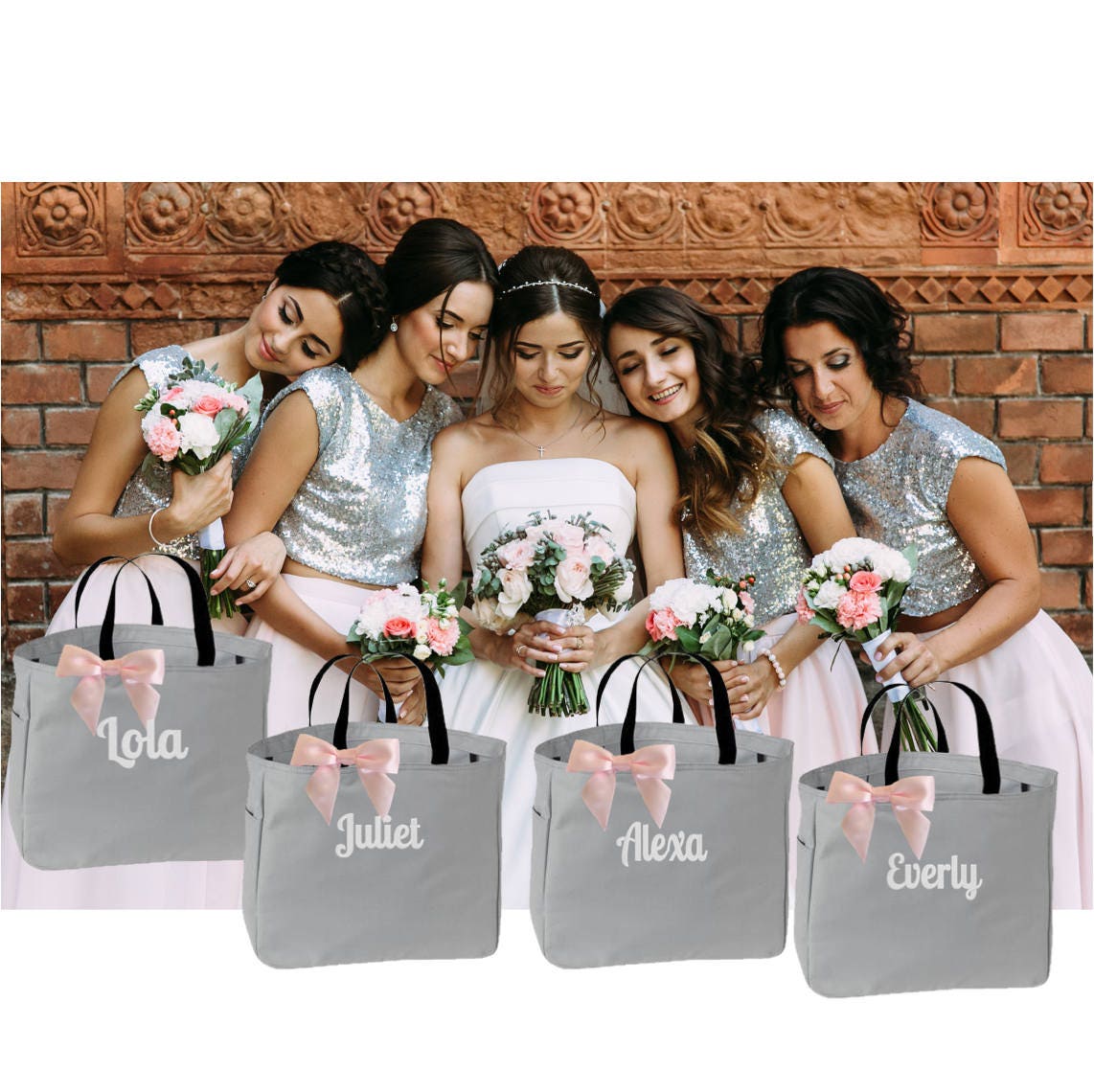 4 personalized bridesmaid bags Bridesmaids Gift