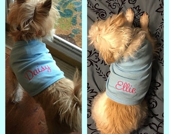 Monogrammed Dog Shirt. Personalized Dog Tank Shirt. LA3902