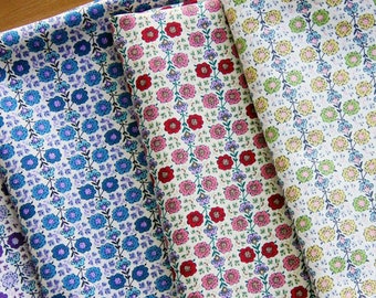 Floral Print Fabric - Wallpaper Floral - Cotton Fabric - Fat Quarter