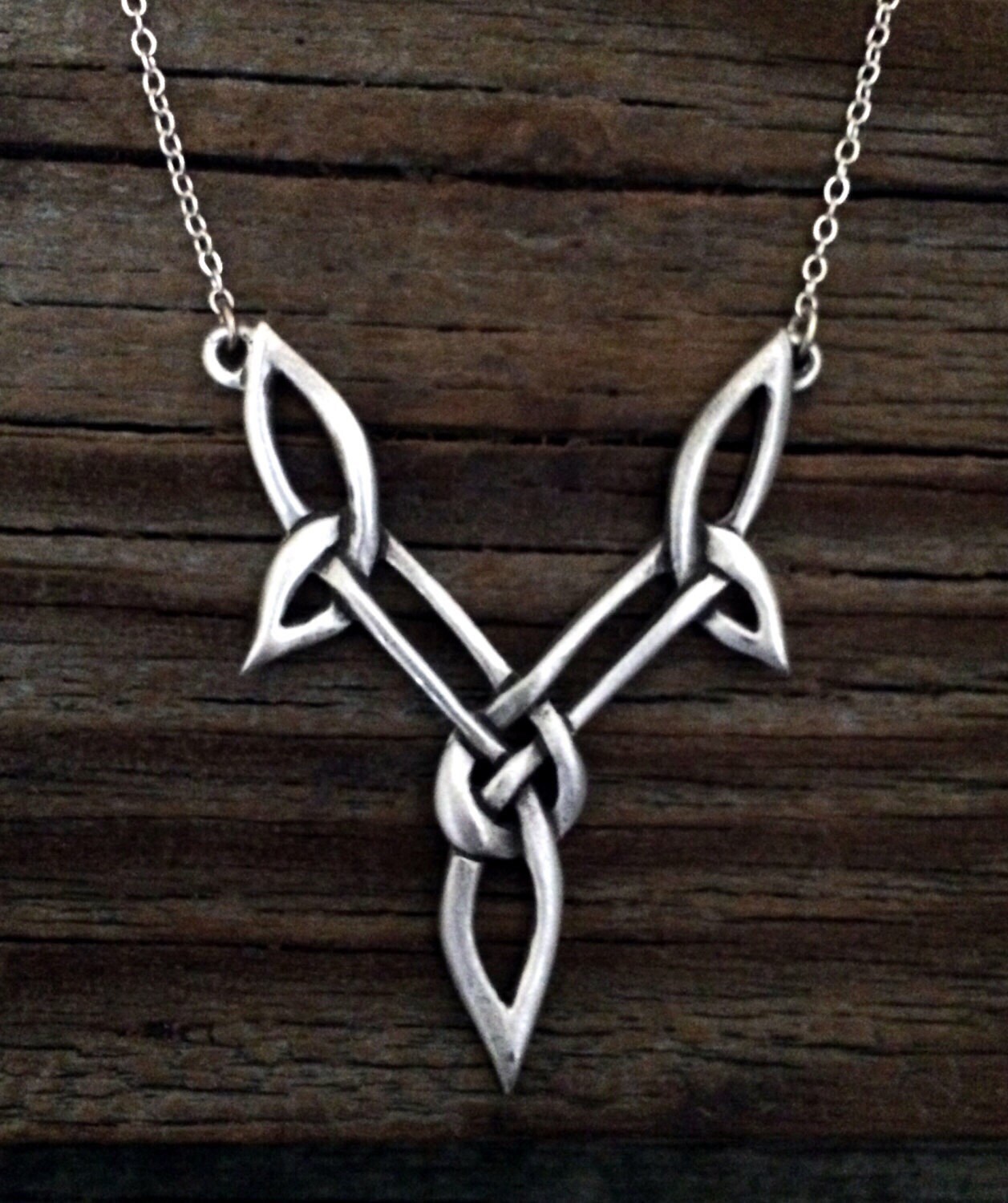 Elegant Celtic Knot Pewter Necklace Irish Jewelry Scottish