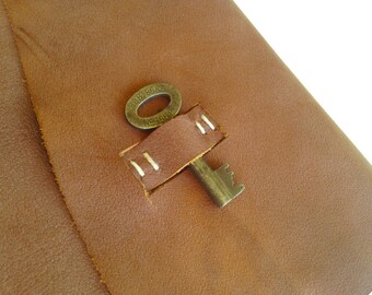 Leather Journal with Skeleton Key Closure (soft brown leather)