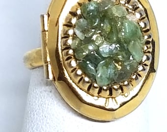 Peridot Vintage Poison Ring Adjustable