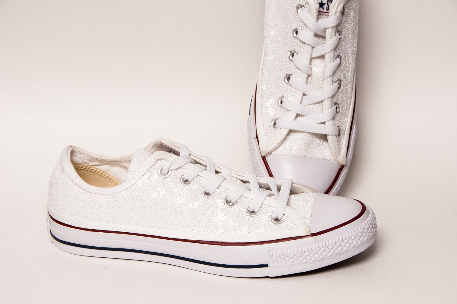 all white low top