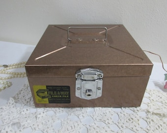 Industrial Metal File Box Small Tote with Key