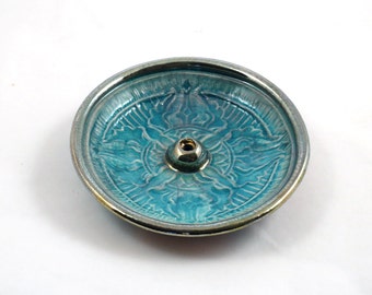 Incense Burner BUDDHIST Vajra Dorje Handmade Ceramic Pottery