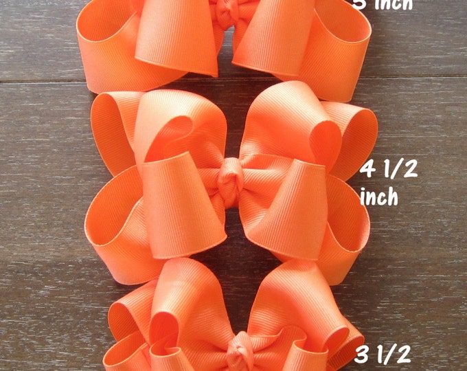 Hair Bows, Boutique Bows, Orange Hair Bow, Big Hairbow, Double Hair Bow, Girls Bows, Layered Large Bow, Baby Headband, Orange Headband