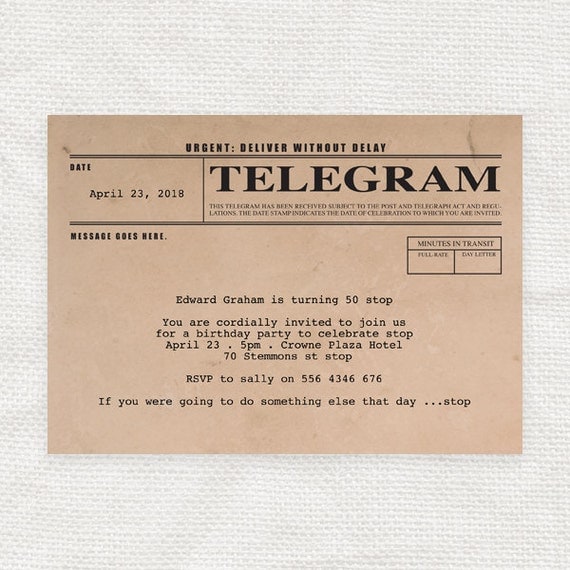 Old Telegram Template