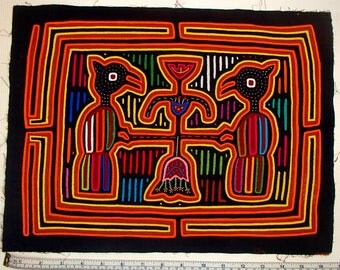 Vintage Kuna Mola - Two Birds Facing