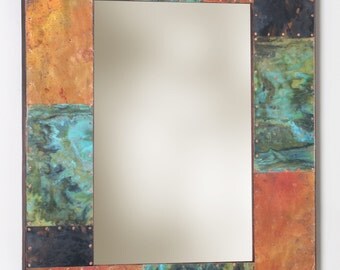 33 x 25 Copper and Metal Mirror