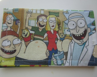 Rick and Morty, Rick Sanchez, Morty Smith, Birdperson, Meeseeks, Plumbus, Schmeckles, Mad Scientist, Card Wallet, Buisness Card Wallet