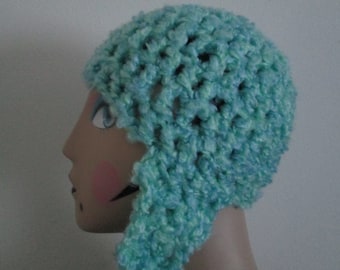 6 Months - Teen Blue Earflap Hat Crocheted by SuzannesStitches, Teen Earflap Hat, Toddler Earflap Hat, Childrens Earflap Hat, Green Hat