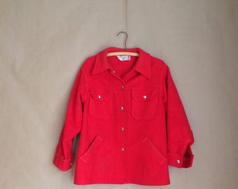 WEEKEND SALE! vintage 60's Pendleton knockabout / wool jacket / red jacket / Made in the USA / mod retro functional utilitarian style