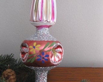 Vintage Hand Blown And Decorated Christmas Tree Topper
