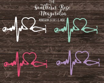 Nurse Decals, Yeti Nurse Decal, Medical Student Gift, Stethoscope Decal, Stethoscope, Nursing Student, Heartbeat, Nurses gift, Nurse decal