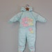 Vintage Children's Mint Blue Bear Snowsuit by Good Friends 2T 24 Months