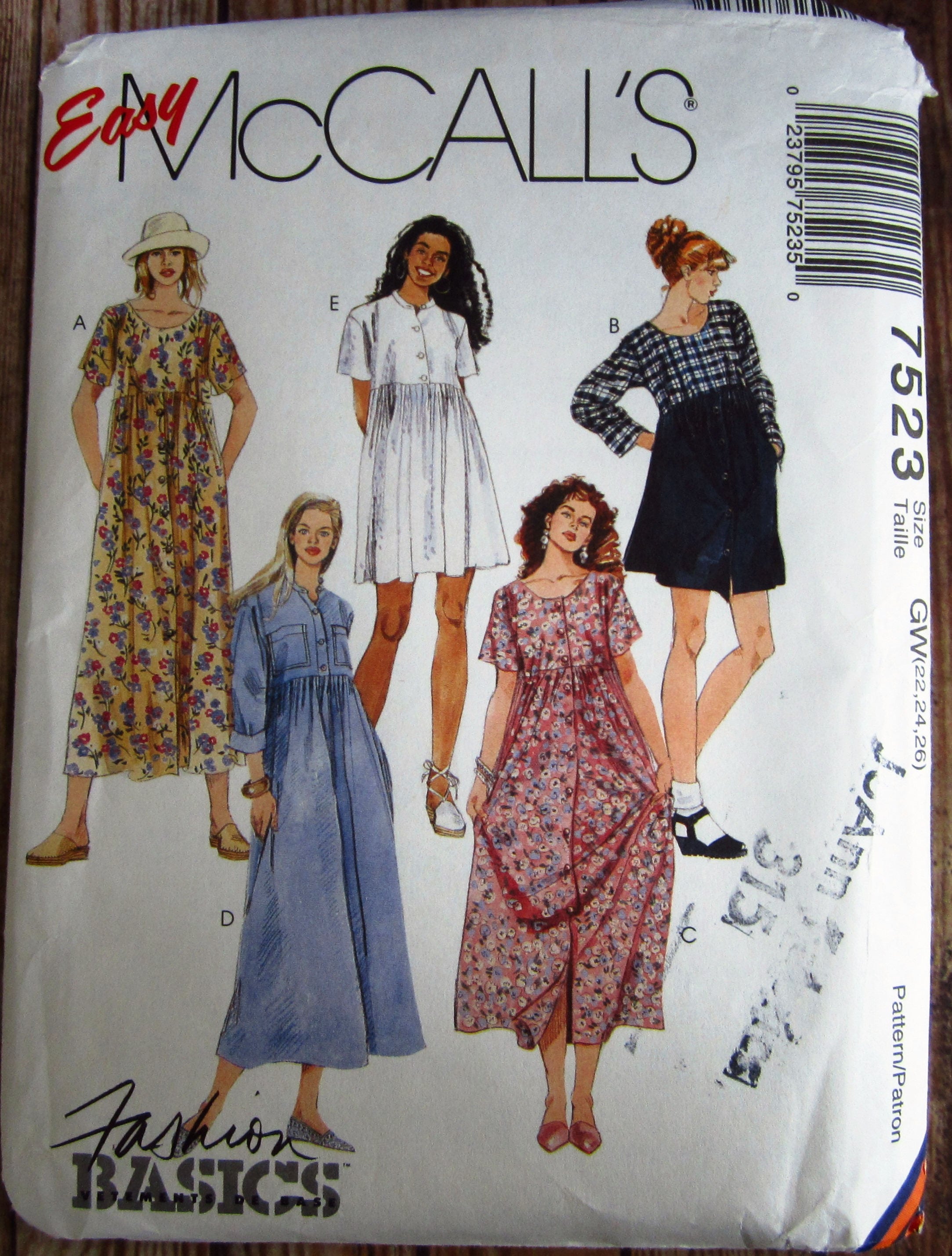 Vintage 1990s Easy to Sew Misses Loose-fitting Dress in Two Lengths ...