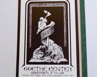 1971 Original WINFRIED SATTY Goethe Center Show Poster David Singer Fillmore Era Hippie Psychedelic Era
