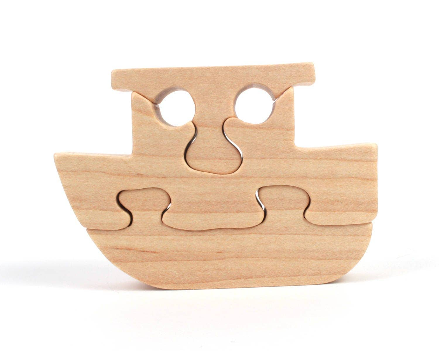 Small Wooden Noah's Ark Puzzle Toy Boat Puzzle Childrens