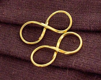 2 of 925 Sterling Silver 24K Gold Vermeil Style Infinity Links 30x12mm. :vm0924