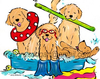 Golden Retriever Pool NEW t shirt