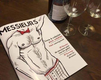 Adult coloring book sexy men MESSIEURS 29 drawings of pretty and sexy men gift for her bachelorette bachelor party single girl gift