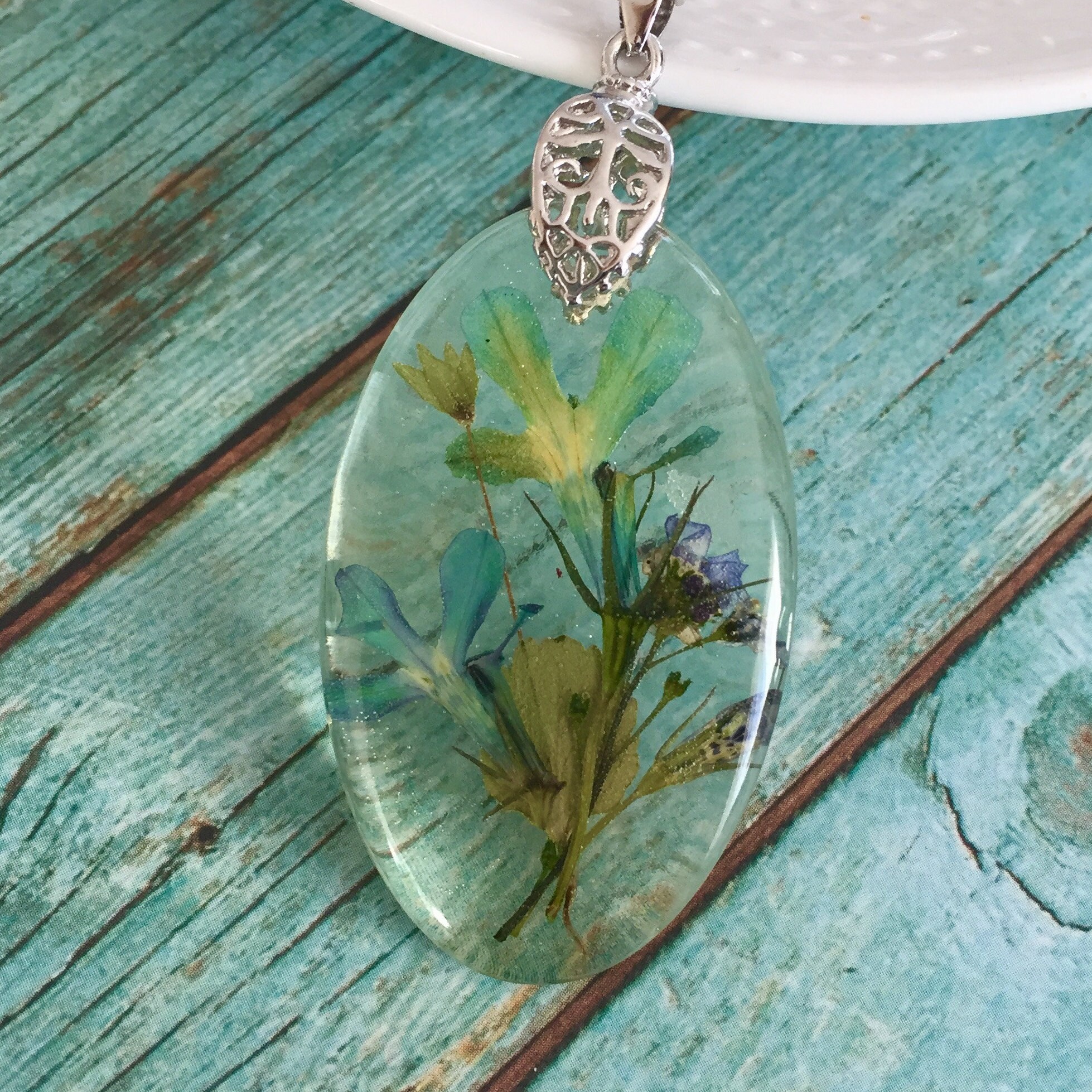 Handmade Jewelry Nature jewelry real flower and by JuliaCreaStyle