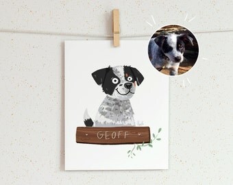 1 Pet Portrait - An illustrated custom portrait. Pet portrait, dog portrait, cat portrait, custom illustration, pet memorial