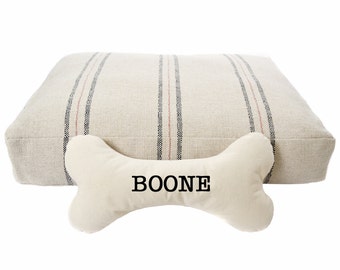 dog bed with bone pillow