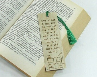 Fishing Bookmark. Wooden Bookmark. Wood Pyrography. Fishing Funny Quote. Fishing Quote. Fisherman Gift. Father's Day Gift. Gift for Dad
