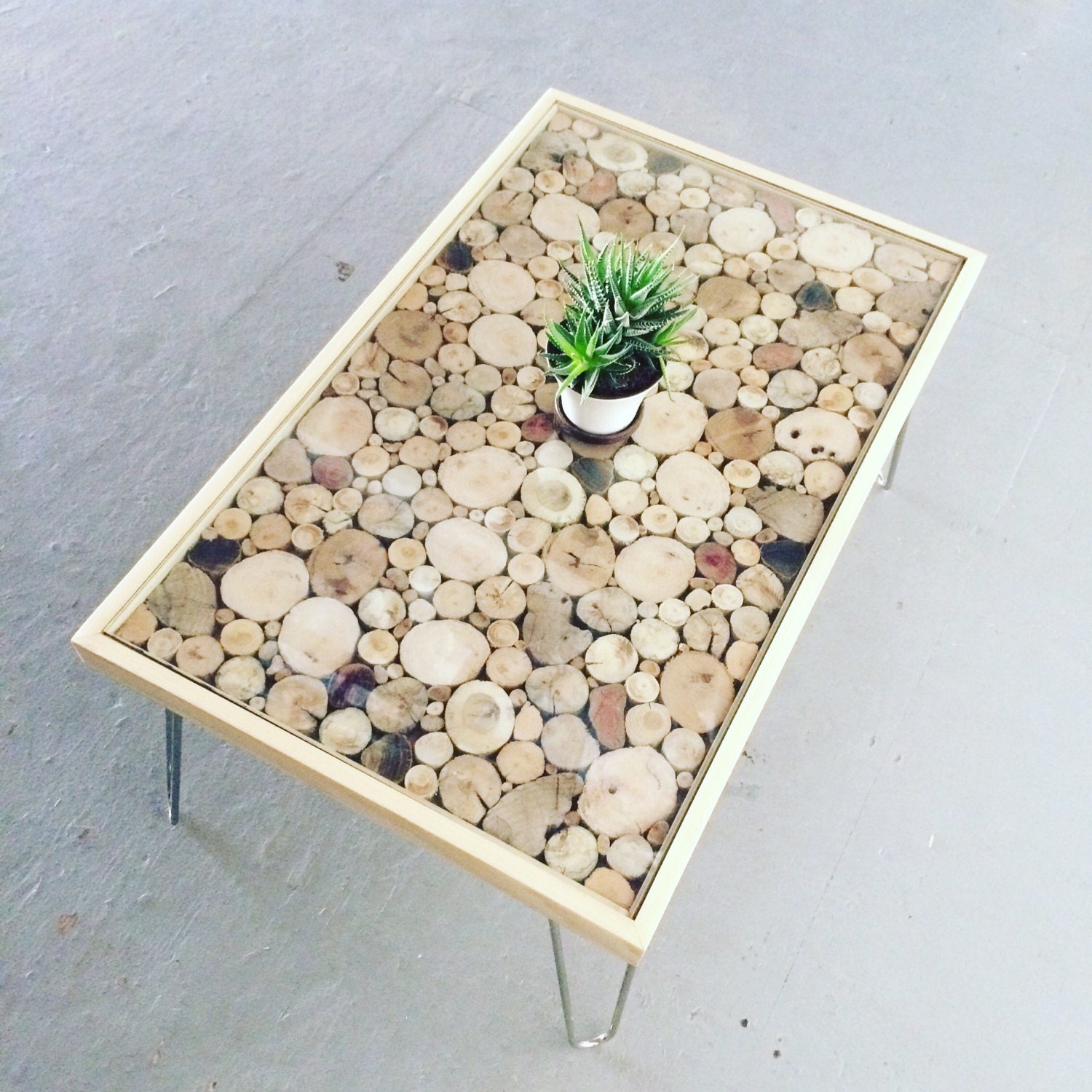 Coffee Table Driftwood End Grain Living Room by MaderaDelMar