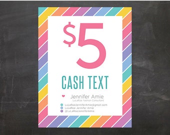EDITABLE PDF Fashion Consultant Boutique Cash Lula Coupon Gift JPG Digital Download 5, 10, 20, 50, 75, 100