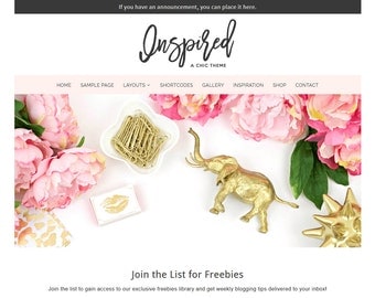 Inspired: Feminine WordPress Theme Built for Beginner and Intermediate Bloggers