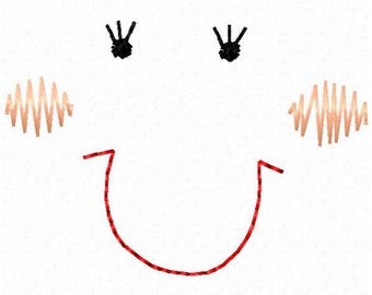 Doll Face Embroidery Design - Instant Download
