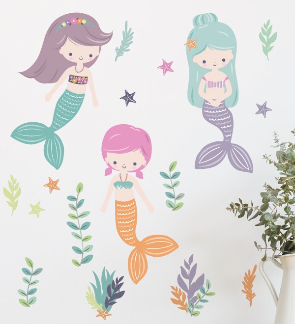 Three Mermaids Removable Wall Sticker LSB0266CLRLCN