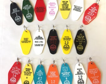 Vintage-Inspired Motel Novelty Keychain - Based on your favorite books, songs, + movies!