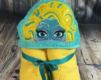 Babyhug Terry Woven Hooded Towel with Monster Design 76.2x76.2 cm - Blue main image 0