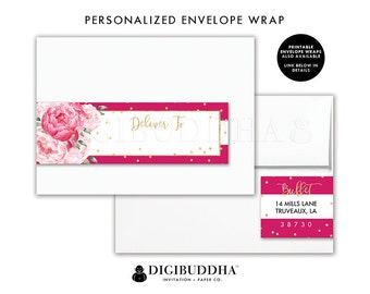Floral Return Address Label Custom Envelope Wrap Address Sticker Wrap Around Label Return Address Labels Ready Made Printed Labels - Jenn