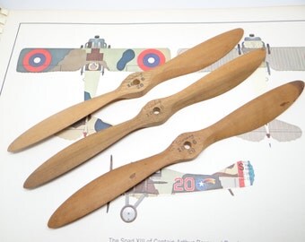 3 Vintage Model Airplane Wooden Propellers, 10 inch Garday 10-6 20